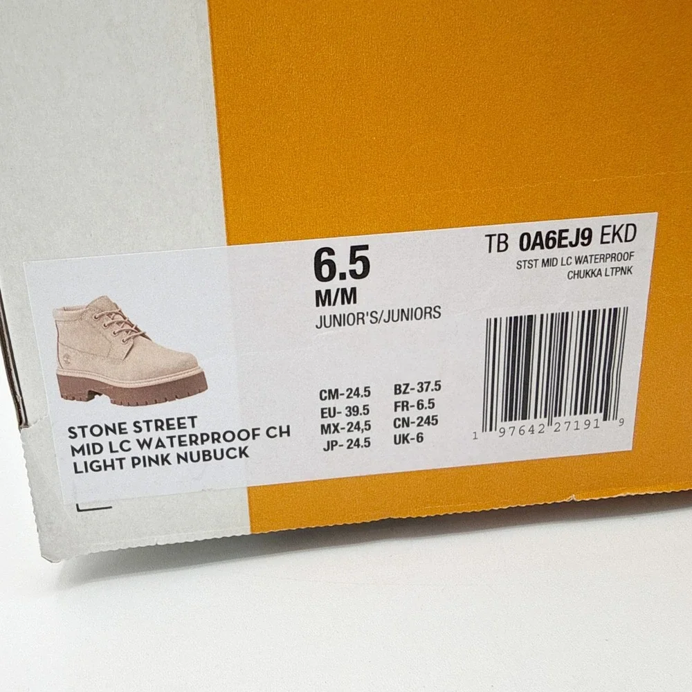 Timberland Stone Street Mid Lace Chukka Junior Girls 6.5 Junior Girls Pink NEW